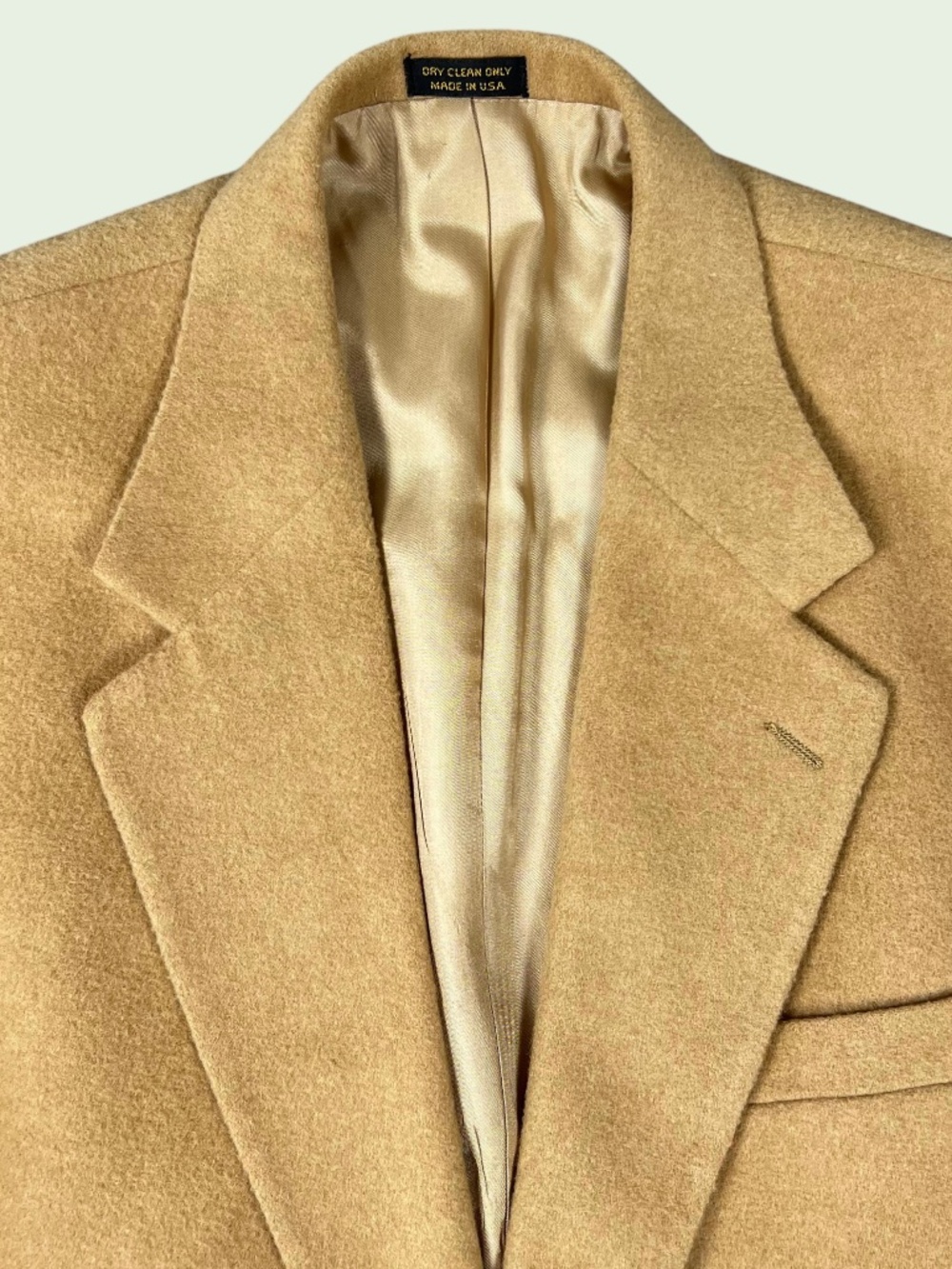 Vintage Robert Stock Camel Hair Sport Coat Blazer Men's 44R Brown Made in USA